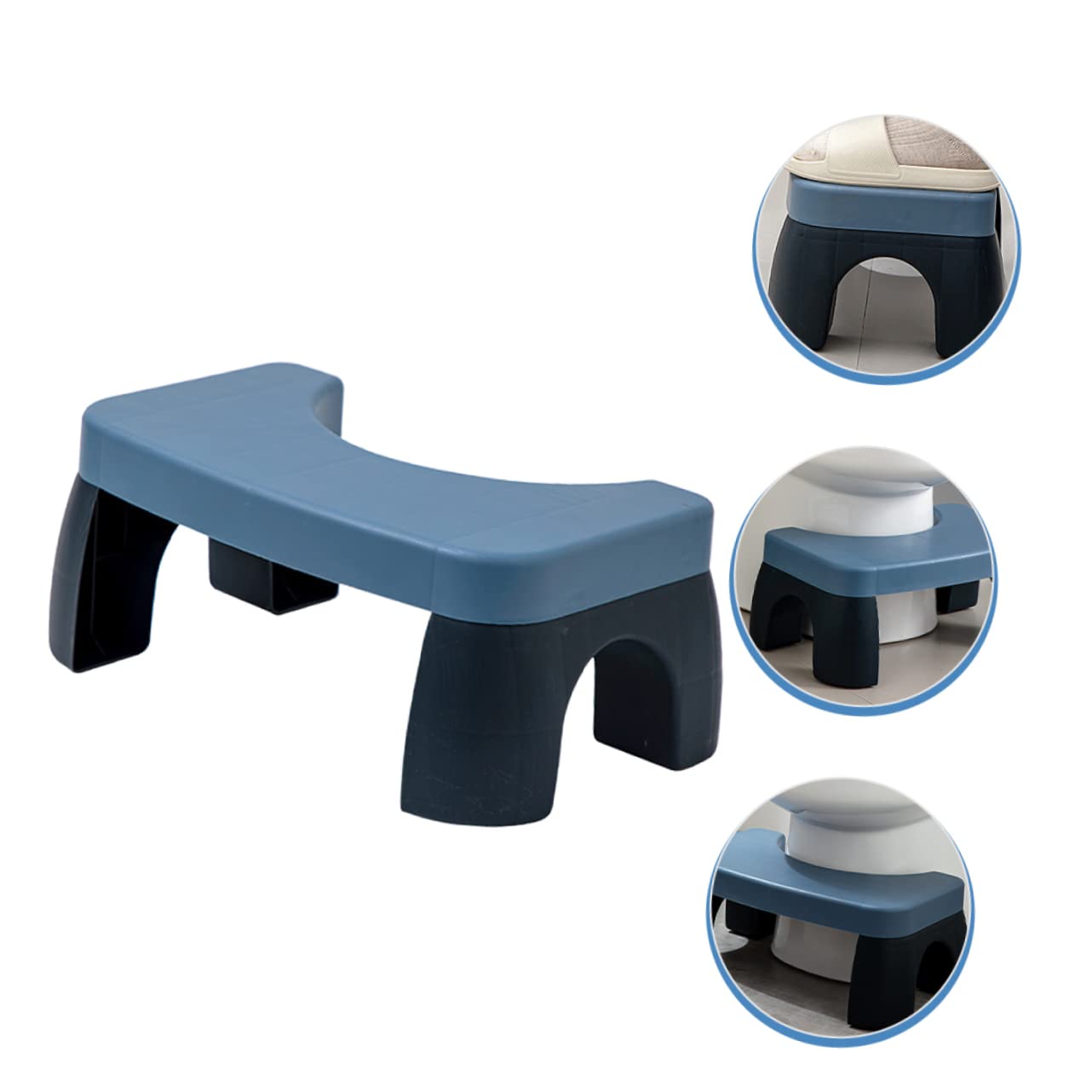 DOITOOL Folding Toilet Stool Foldable Poop Stool Bathroom Potty Step Stool Sitting Posture Footstool Squatting Stool Blue