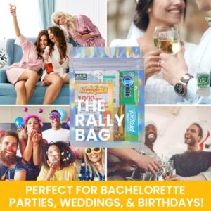 Real Vitamins The Rally Bag - 1 Pre-Filled Hangover Kit for Bachelorette Party Favors, 21st Birthdays, Weddings, Corporate Events | 7 Piece Hangover Supplies & Bag (1 Kit)