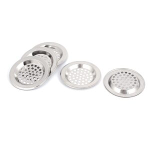 qtqgoitem hole design home kitchen bath sink drain strainer 5pcs silver tone (model: 6f3 c89 12d 3b2 cda)