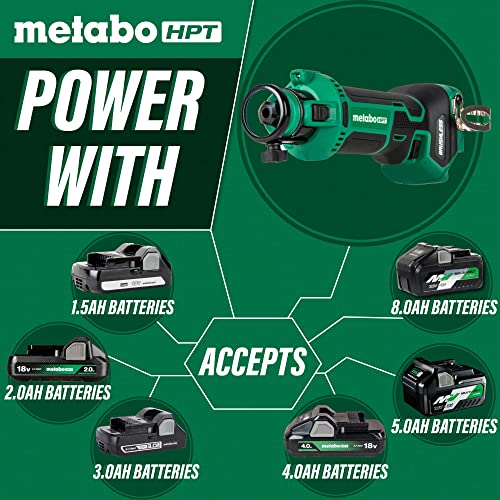 Metabo HPT 18V MultiVolt™ Cordless Drywall Cut-Out Tool | Tool Only - No Battery | Brushless Motor | 28,000 RPM | 1/8-Inch & 1/4-Inch Collets | M18DYAQ4