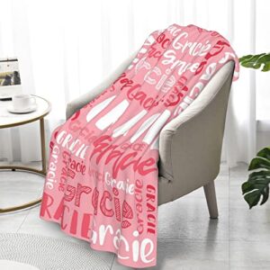 Dr.TOUGH Personalized Blankets with Name Customized Baby Blankets for Girls Boys Adults Monogrammed Blankets and Throws Christmas Birthday Mothers Fathers Valentines Day Gift (Light Pink,50''×60'')