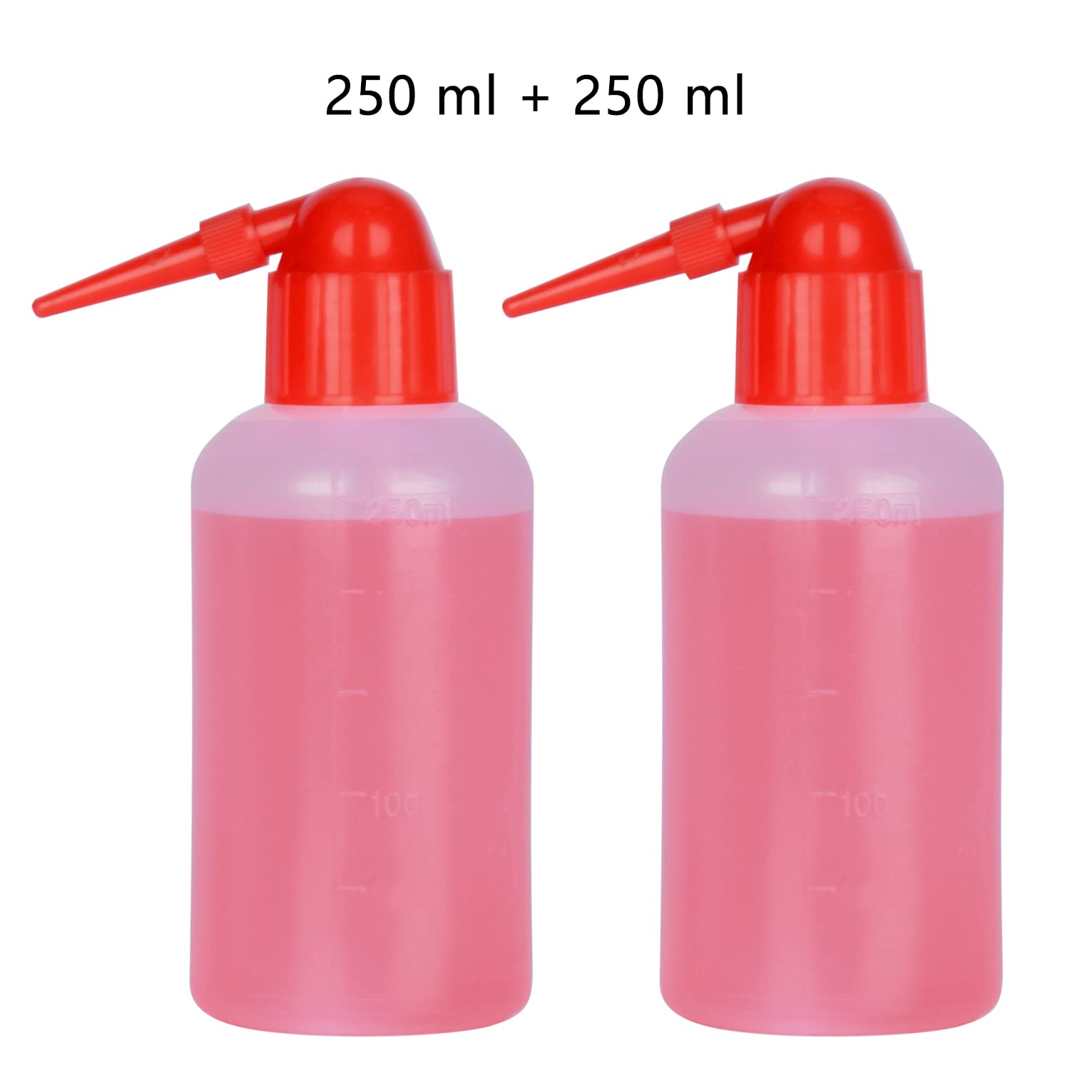 stonylab Chemical Wash Bottle, 2-Pack Lab Sealed Cylindrical Plastic Safety Lab Reagent Squeeze Wash Bottle, Sample Sealing Liquid Storage Containers with Narrow Mouth, 8 oz/2 Bottle