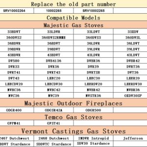 10002265 Replacement Propane Gas(LPG) 3 Way Pilot Assembly compatible with for Majestic Temco, and Vermont Castings gas stoves