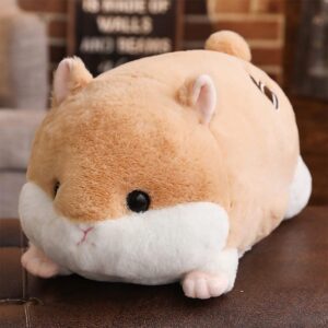 Hofun4U Hamster Plush Pillow,Hamster Stuffed Animal,Guinea Pig Plush Hugging Pillow, Mouse Plush Christmas for Girls Boys Adults (Brown,19 inch)