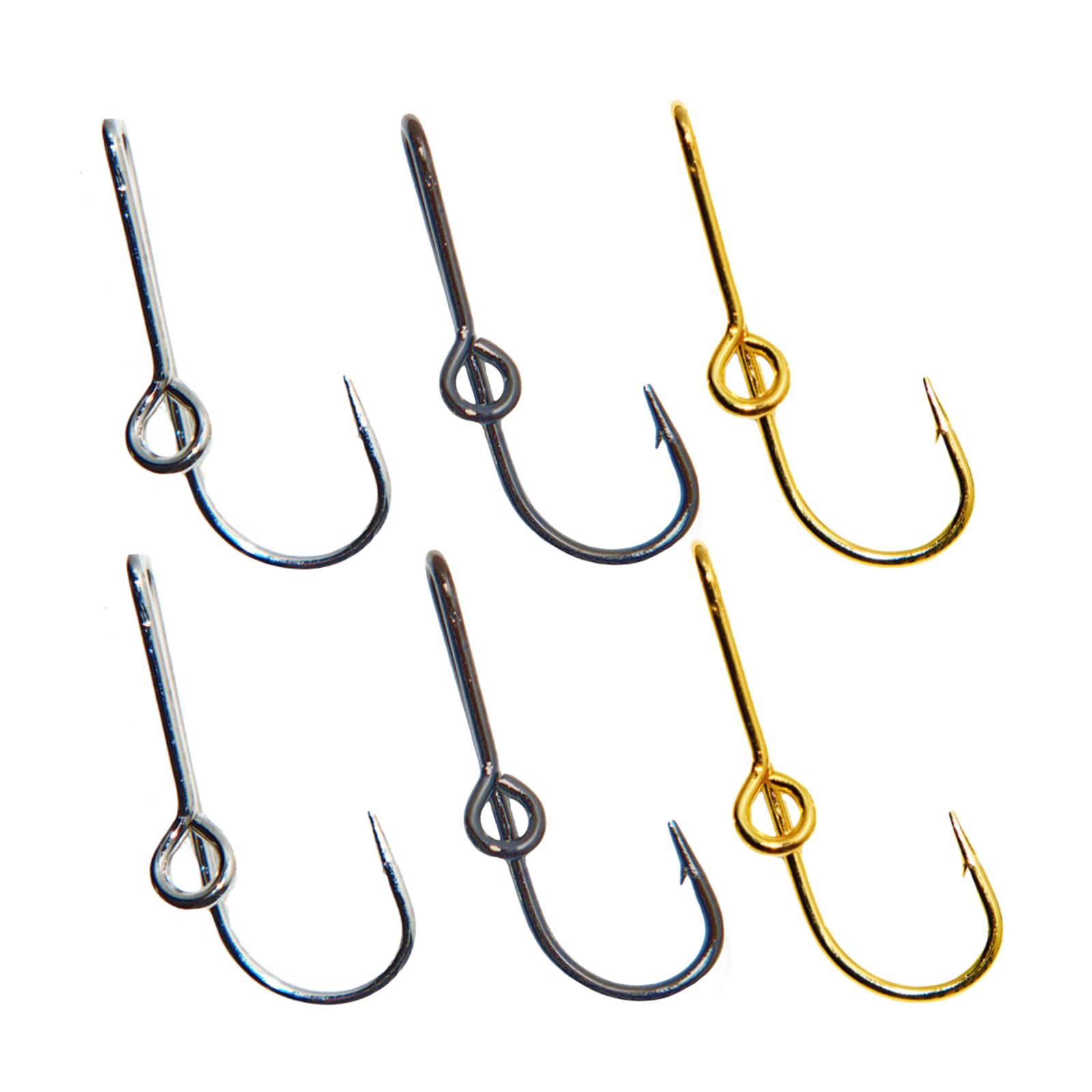 Fish Hook Hat Clip Gold Hats Pins Decal 6 PCS Hat Clip Hat Fishing Hook Hat Pin for Men Fishing Hat Hook Tie Clasp Fishing Hooks Hat Pins, Gold, Black, Silver