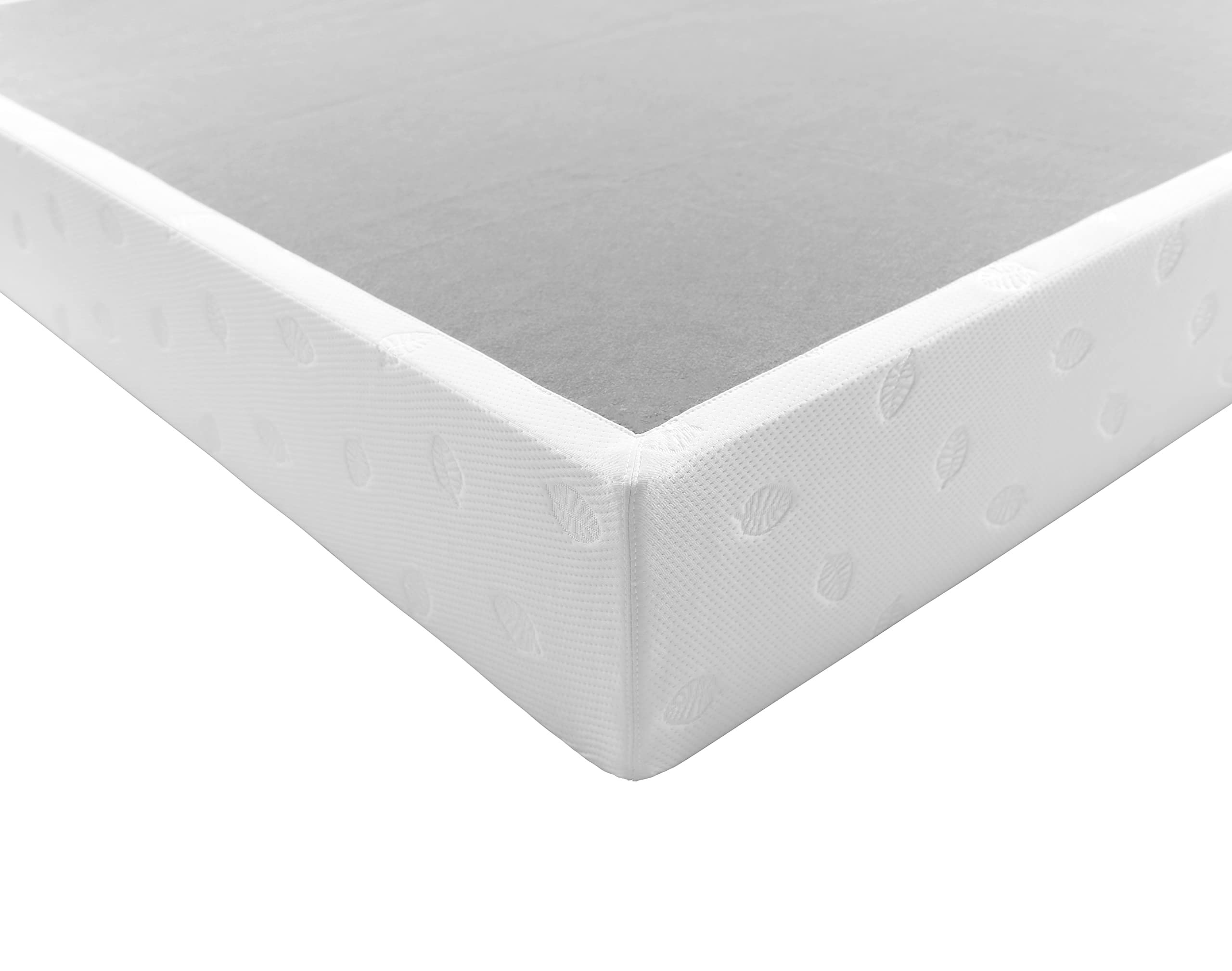 Panana 5 Inch Metal Box Spring Bed Base/Heavy Duty Steel with Fabric Cover/Mattress Foundation/Wooden Frame Easy Assembly, Queen, White