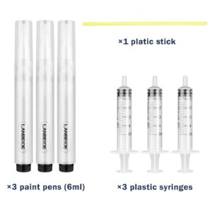 LANBEIDE Refillable Touch Up Paint Pens, 3Pcs Paint Brush Pens for Walls Repair, Furniture Repair Kit for Drywall, Wood Floors, Cabinets, Windows, Doors, Desks 6ML