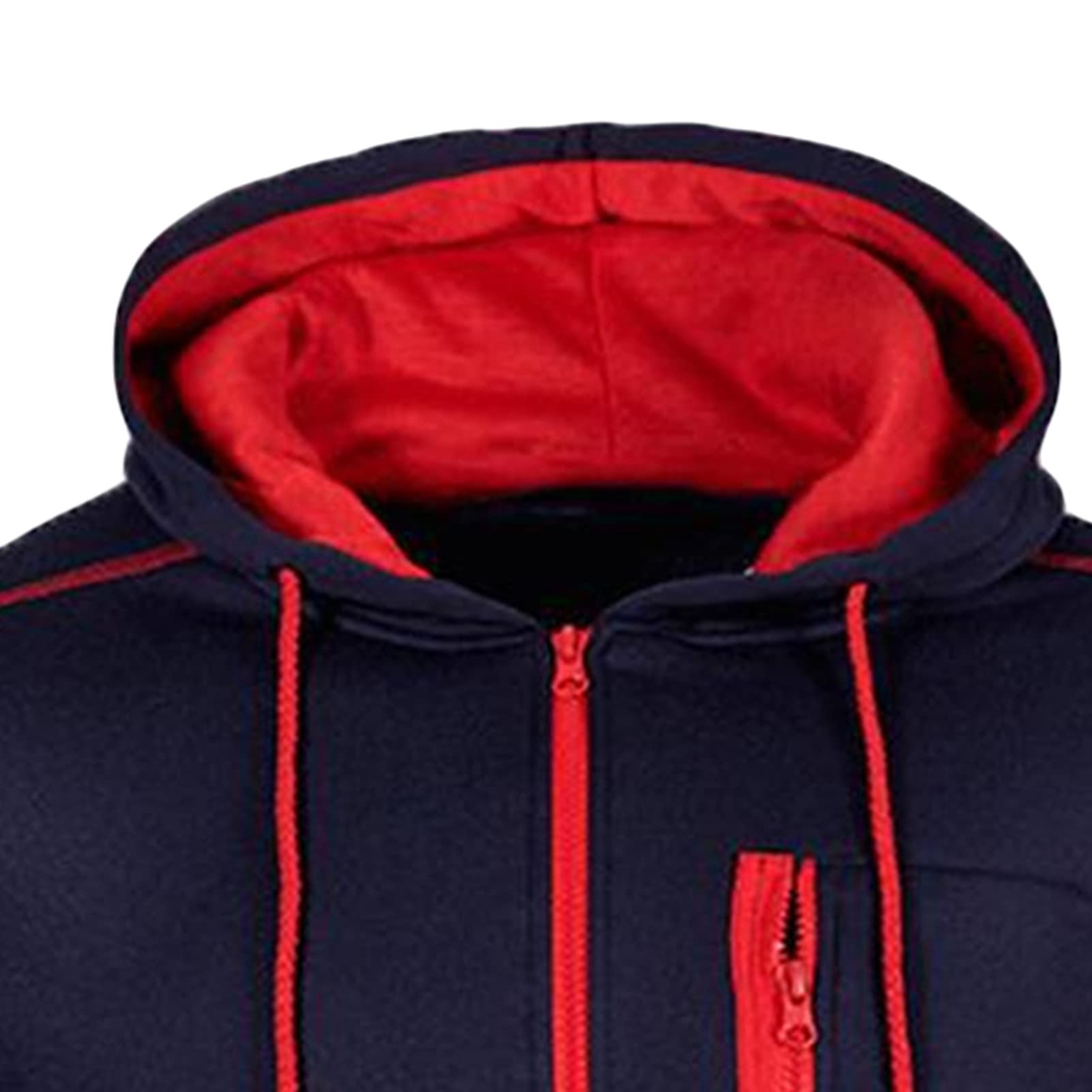 Maiyifu-GJ Men's Full Zip Casual Hoodies Long Sleeve Fleece Sports Hoodie Lightweight Hooded Sweatshirts with Zip Pockets (Dark Blue,Medium)