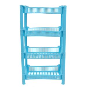 Qtqgoitem Plastic Kitchen Bath 4 Layers Shelf Detergent Storage Rack Blue (model: a1c 316 207 a34 88a)