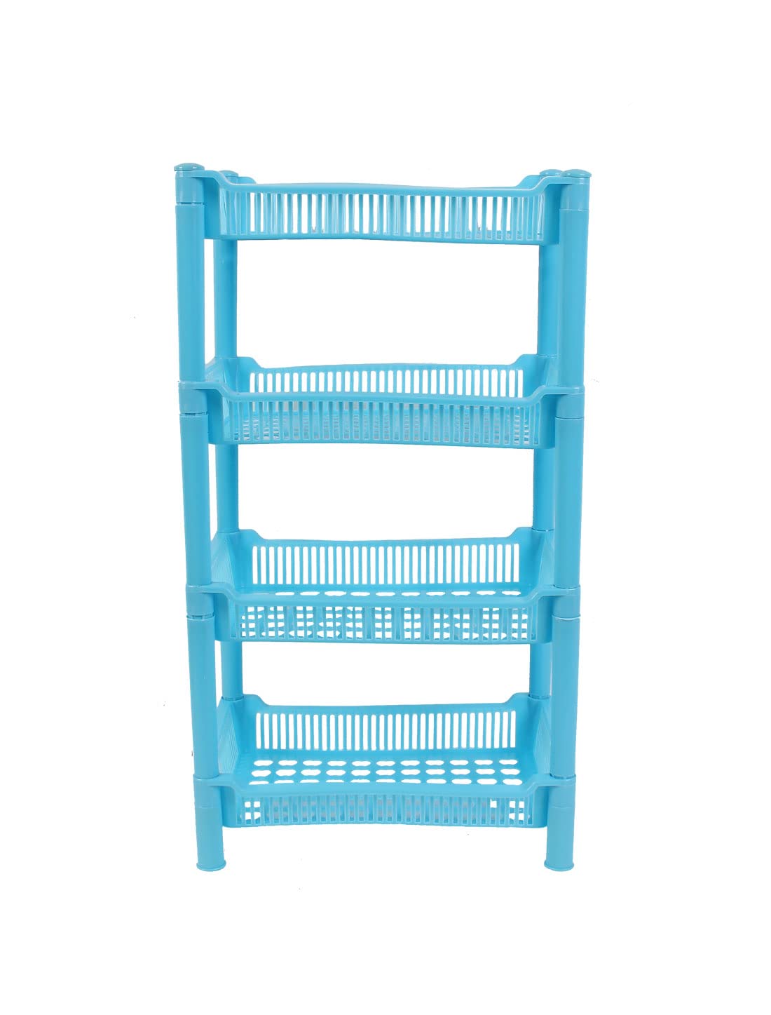 Qtqgoitem Plastic Kitchen Bath 4 Layers Shelf Detergent Storage Rack Blue (model: a1c 316 207 a34 88a)