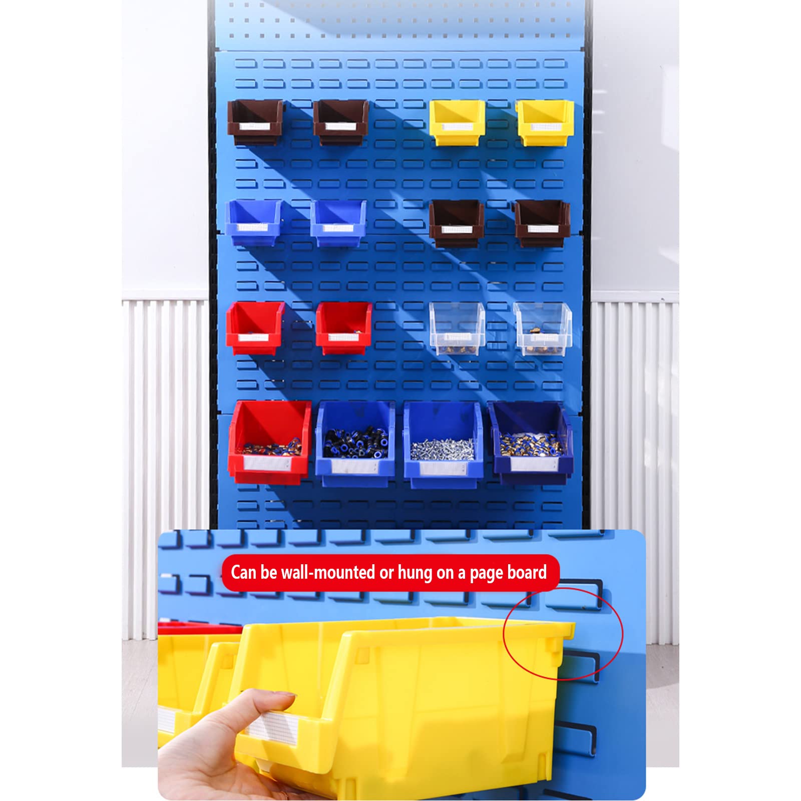 AERCANA Plastic Storage Bins Shop Stackable Organizer Bins Parts Bin Shelf Storage Bin Garage Storage Bins(Yellow,Pack of 9)