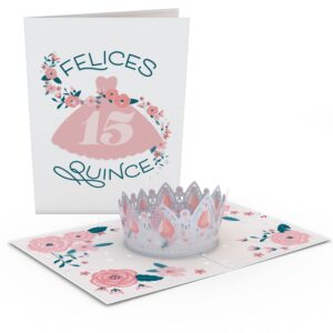 Lovepop Quinceanera Birthday Card, 5” X 7” – Felices Quince Birthday Card – 3D Pop-Up Greeting Card, Tarjetas de regalo for her