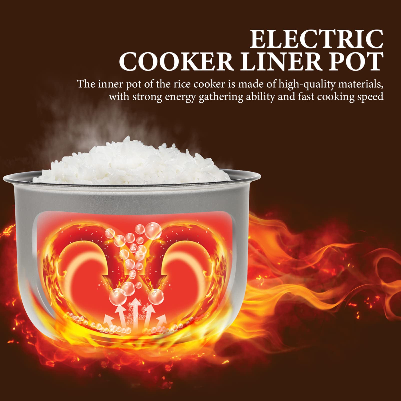 Zerodeko Rice Cooker Liner Inner Cooking Pot Household Cooker Inner Pot Rice Cooker Replace Liner House Cooker Inner Pot Anti-Stick Ricer Cooker Pot Non-Stick Rice Cooker Pot Multi-use Pot