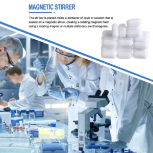 Baluue PTFE Magnetic Stirrer Mixer Stir Bar - 25pcs White Resistant Mixer Plate Rotating Bars Mini Magnet Stir Laboratory Magnetic Rod