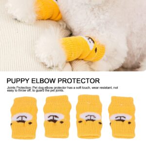 GLOGLOW Dog Elbow Protector, 4pcs Cotton and Polyurethane Dog Elbow Protector Knees Protector Cartoon Bear Pattern Joints Dirty Pet Dog Elbow Sleeve (S)