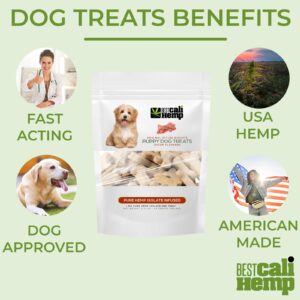 Best Cali Hemp Puppy Treats Calming Chews for Dogs Anxiety with Vitamin A, E, D3, B12 Supplement, Helps Relax, Reduce Stress, Storm Anxiety, Calming, Sleep Aid for Dogs - Bacon (30 Treats)