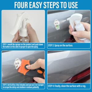 Sticker Remover, Car Sticker Remover with Scraper & Plastic Razors for Rapidly Removing Decals, Tapes, Glue, Surface Safe Adhesive Remover for Cars, Glass, Ceramic, Plastic & Other Surfaces