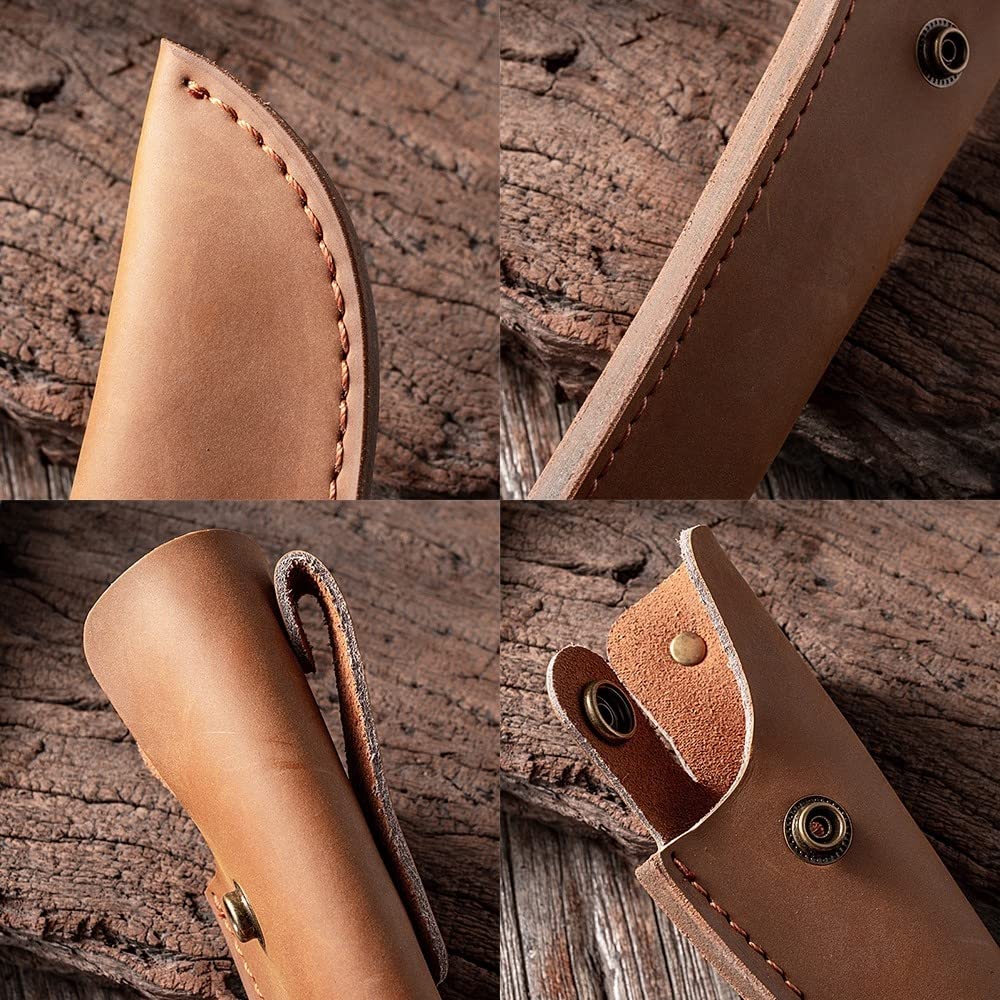 DONGKER Leather Knife Sheath,10" Vertical Knife Holster with Belt Loop for 7.5" Blade Knife (Not Included Knife)