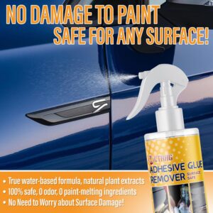 Adhesive Remover for Cars, 3.3 fl.oz Car Sticker Remover Spray with Scraper & Extra Plastic Razor Blades, Sticker Remover for Cars, Windows, Rapidly Removes Labels, Sticker, Glue