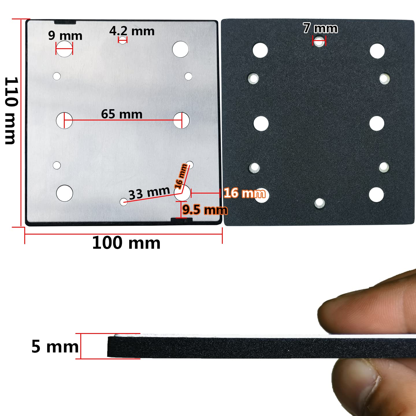 Square Sander Pads 1/4 Sheet Finish Sander Replacement Pad for Ryobi Double Insulated Sander S652D S652DK S652DG - (1 Pack)