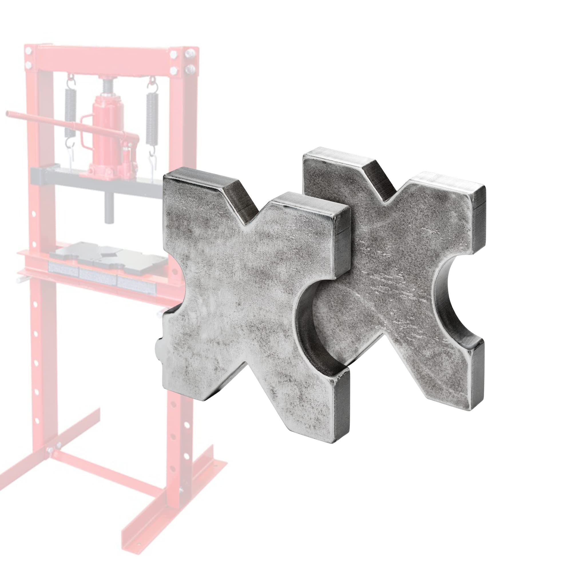 OneChoi Arbor Press Plate, 20Ton Shop Metal Press Plates Made From AR400F Material w/Yield Strength of Over 140,000 PSI, H Frame Hydraulic Shop Press Plate 4 Notch (1 Pair) (1"X 5"X 5")