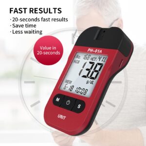 URIT Hemoglobin Test Meter with 25 Hemoglobin Test Strips, Accurate and Fast, Easy for Home Use