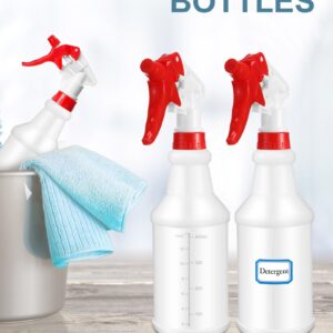 Eccliy 20 Pack 16 Oz Empty Spray Bottles for Cleaning, Leak Proof Spray Bottles with Measurements and Adjustable Nozzle for Cleaning Solutions Commercial Supplies(Red)