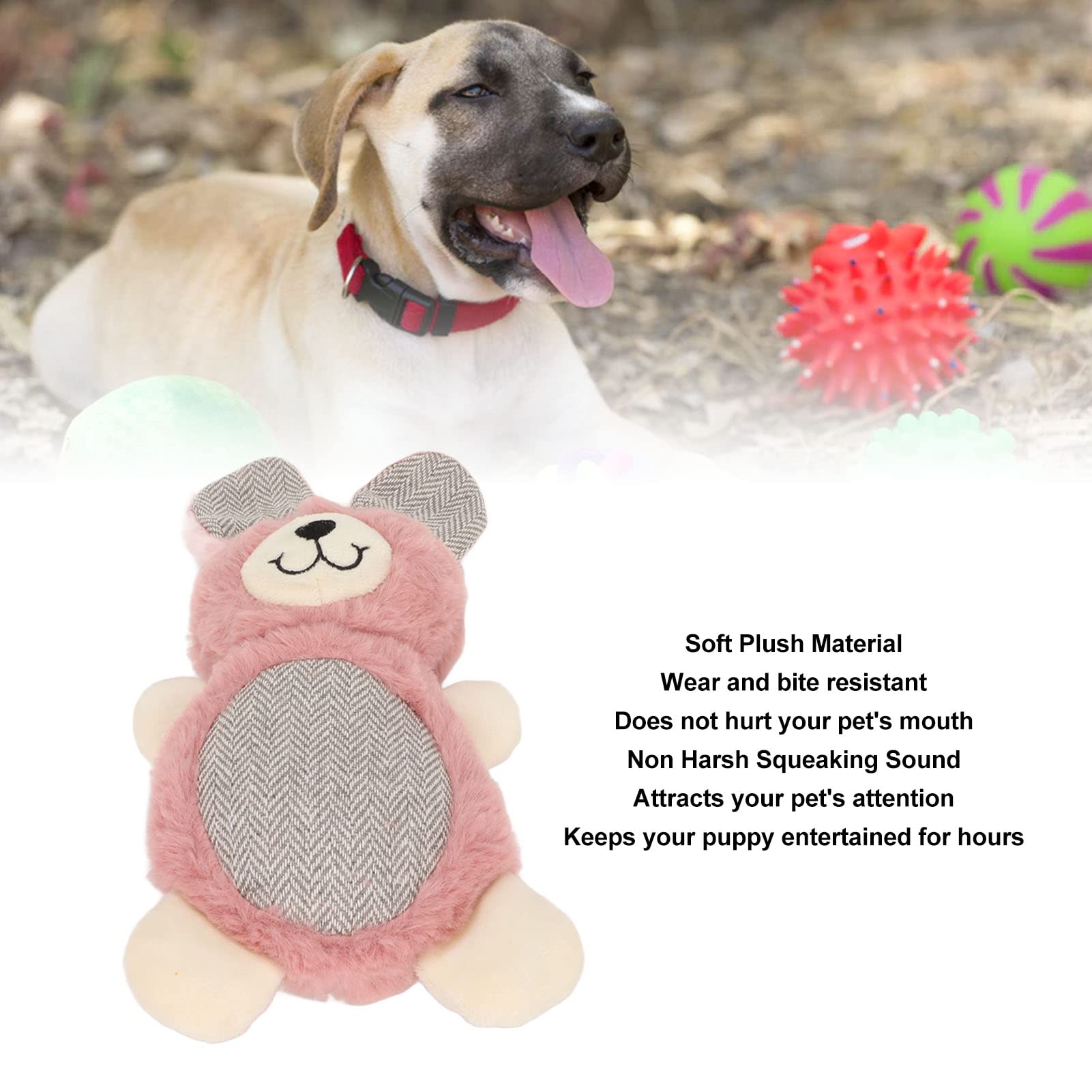 Dog Plush Toy Cute Stuffed Pet Chew Toys Dog Squeaky Toys Stuffed Animals Toys Pet Interactive Toys for Medium Small Puppies (Rabbit)