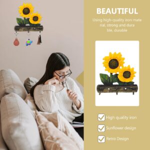 1 Pc Sunflower Hook Practical Hat Hook Bathrobe Hook Wrought Iron Wall Hook Wrought Iron Hook Key Ring Hook Household Mask Hook Wall Decoration Hook Exquisite Hook Hanger