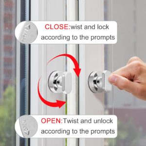 TEHAUX Suction Cup Glass Door Handle, Sliding Shower Door Handle Suction Cup Knob Suction Cup Glass Wall Door Hook with Suction Cup for Glass Door and Window (4pcs, Silver)