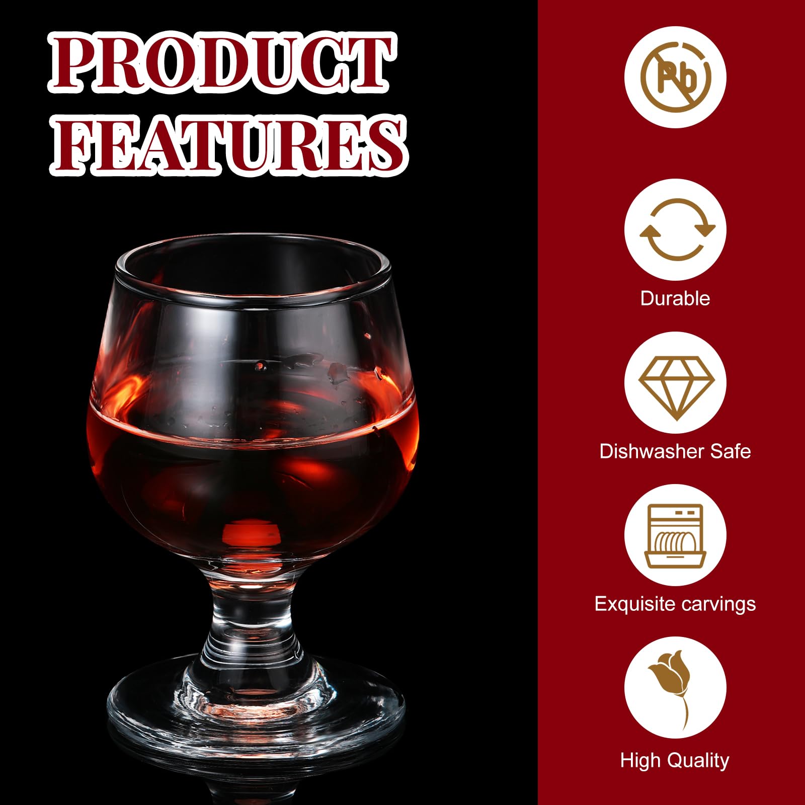 Cute Shot Glasses Mini Glass Snifters Cognac 1.7 oz Glasses Brandy Snifter Mini Wine Glasses Glass Dinnerware Set for Whiskey Juice Vodka Sherry Champagne Brandy Wine Party Supplies (48 Pieces)