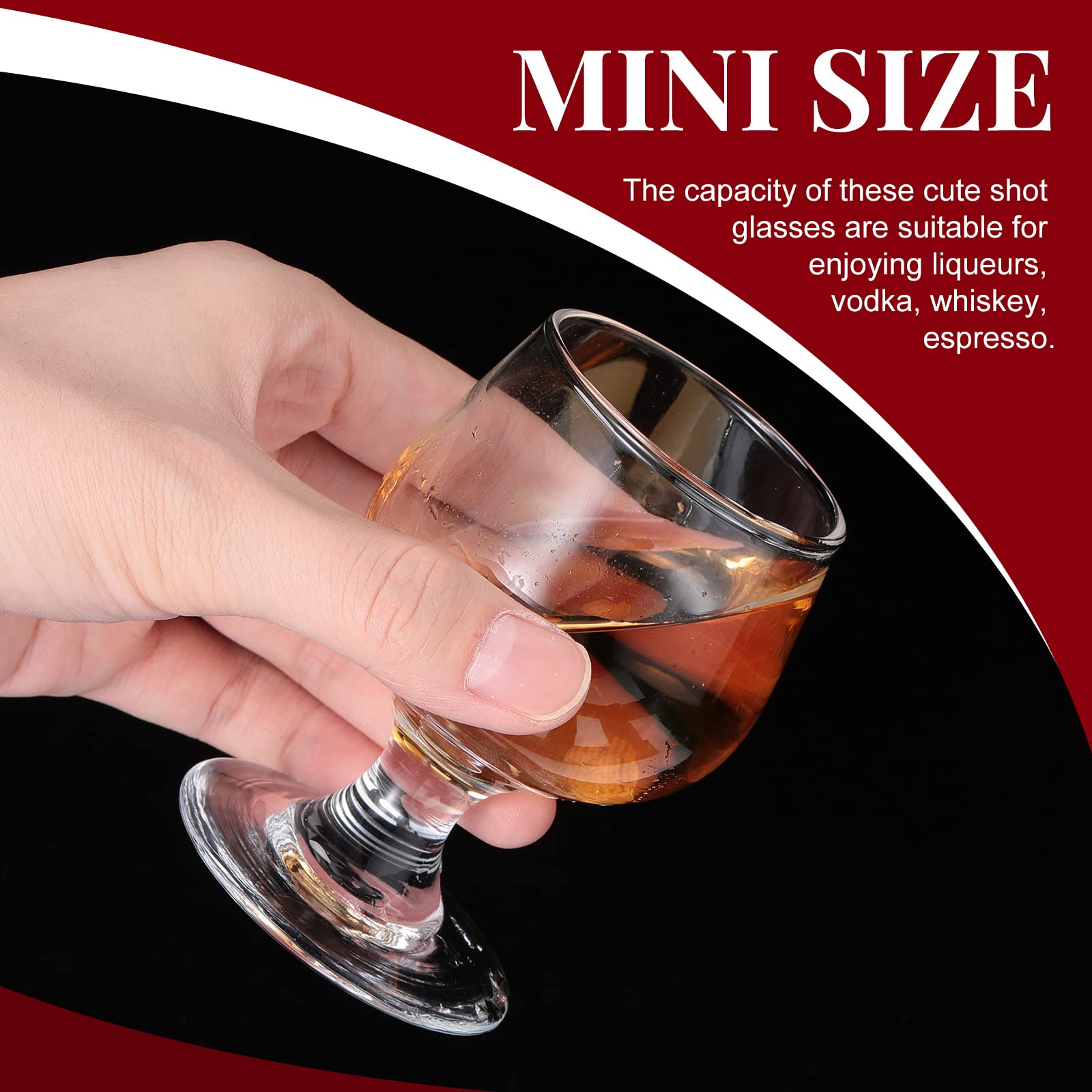 Cute Shot Glasses Mini Glass Snifters Cognac 1.7 oz Glasses Brandy Snifter Mini Wine Glasses Glass Dinnerware Set for Whiskey Juice Vodka Sherry Champagne Brandy Wine Party Supplies (48 Pieces)