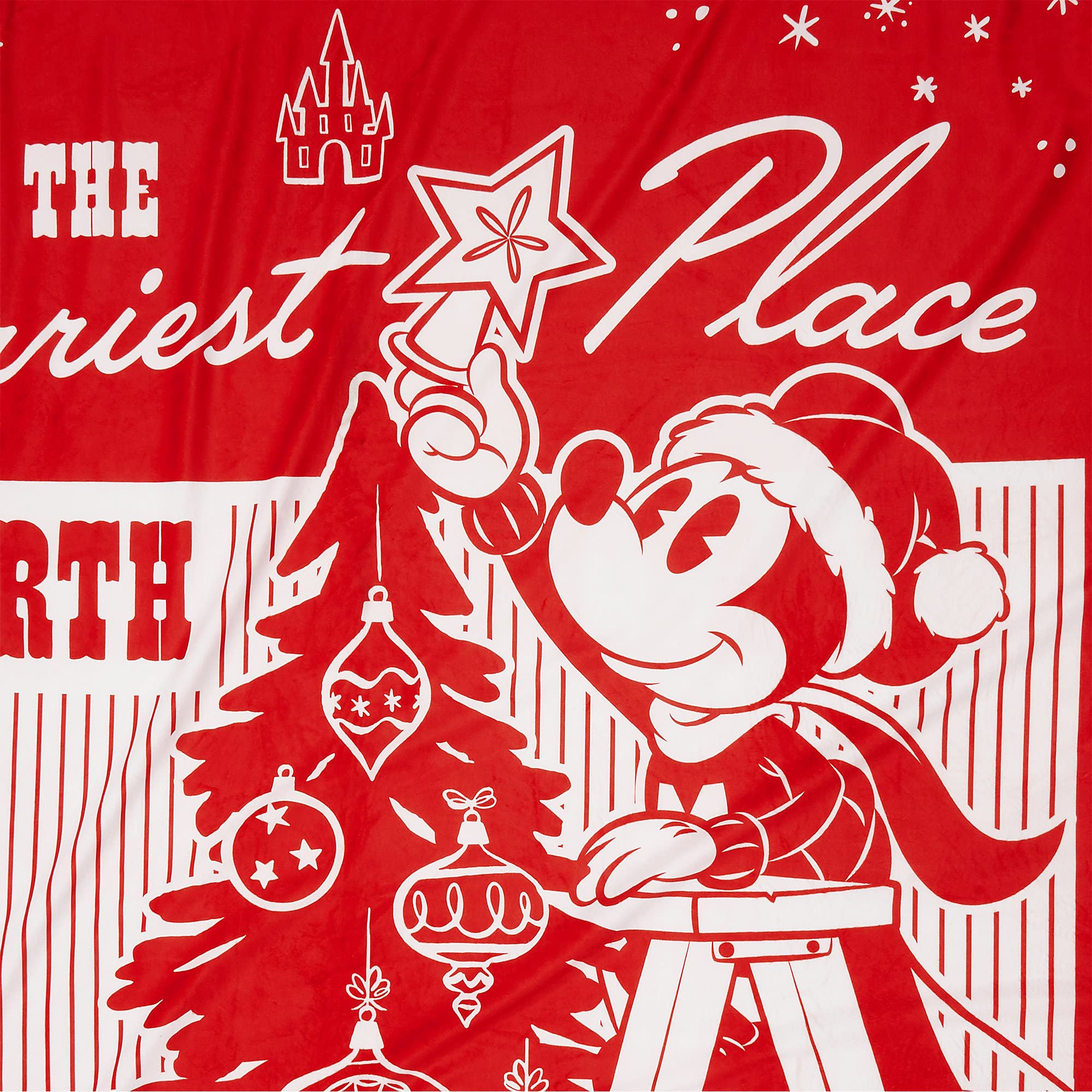 Disney Mickey and Minnie Mouse Holiday Fleece Throw