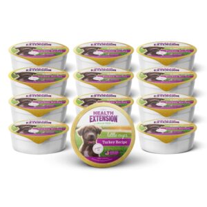 health extension little cups grain-free wet dog food, puppy pate - turkey 3.5 oz - nutrient-rich, easy to digest, ideal for puppies (case of 12 cups)