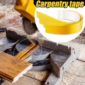 20 Pcs Zero Gap Woodworking Tape Miter Saw Tape for More Accurate Cuts on Miter Saw Table Saw PVC Self Adhesive Strips for Positioning Wood Cutting, 2 x 14 Inch, Yellow