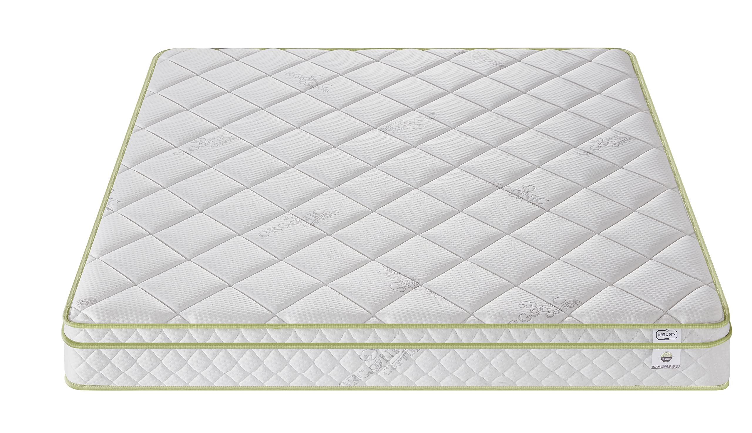 Full Size Mattress - 8 Inch Cool Comfort Foam & Spring Hybrid Mattress with Breathable Organic Cotton Cover - Quilted Foam Plush Euro Pillow Top - Rolled in a Box - Oliver & Smith