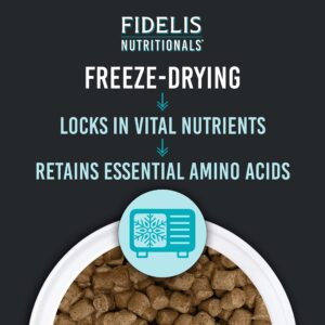 FIDELIS High Protein Grain-Free Freeze-Dried Raw Dog Food, Mixer, Animal Protein, Omega 3, Glucosamine, Cranberries, Blueberries, Active Dogs Small & Large, Adult & Puppy, Made in USA, Beef, 2 lbs