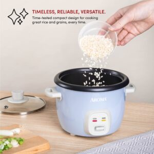 Aroma Housewares 4-Cups (Cooked) / 1Qt. Rice & Grain Cooker (ARC-302NGBL), Blue & 4-Cups (Cooked) / 1Qt. Rice & Grain Cooker (ARC-302NGP), Pink