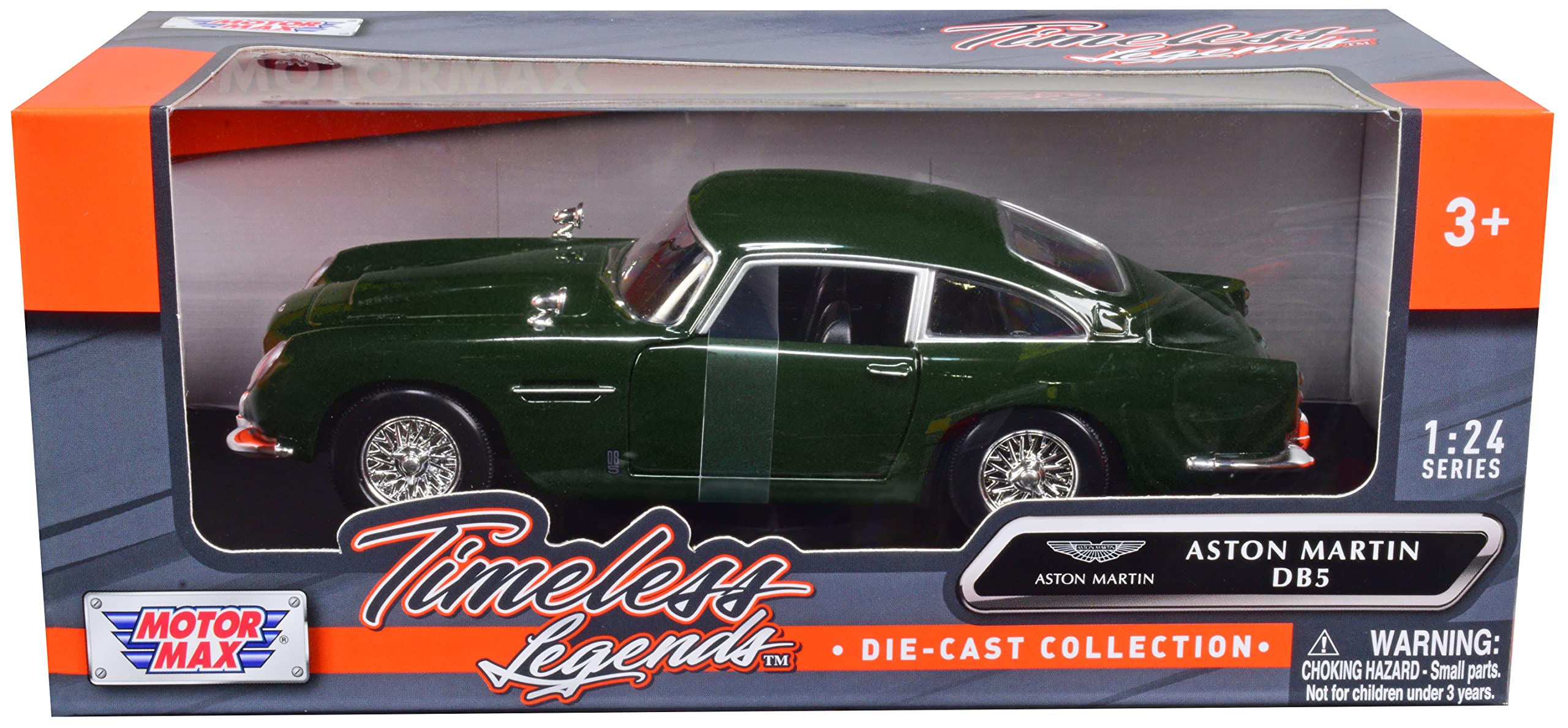 DB5 RHD (Right Hand Drive) Dark Green Timeless Legends Series 1/24 Diecast Model Car by Motormax 79375