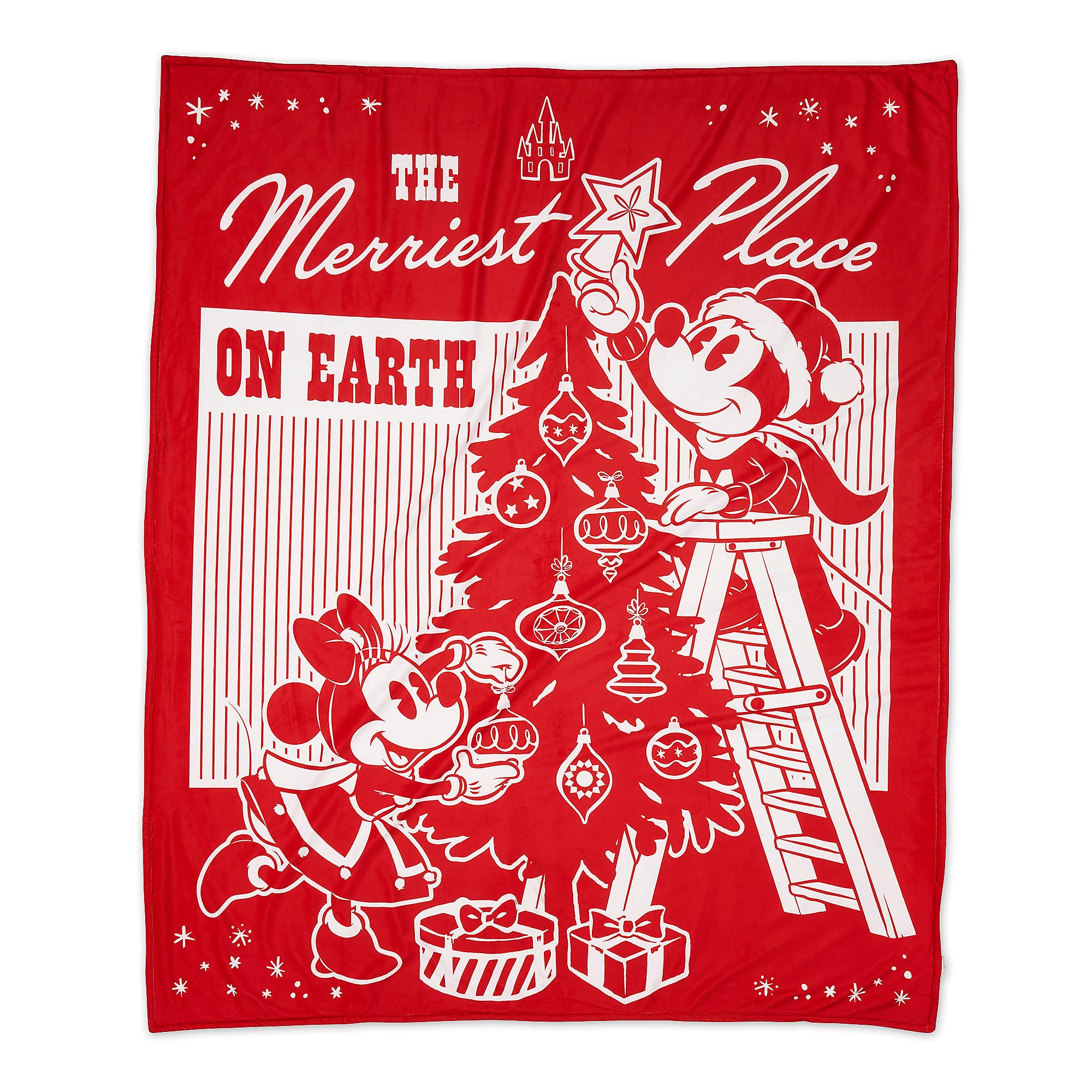 Disney Mickey and Minnie Mouse Holiday Fleece Throw