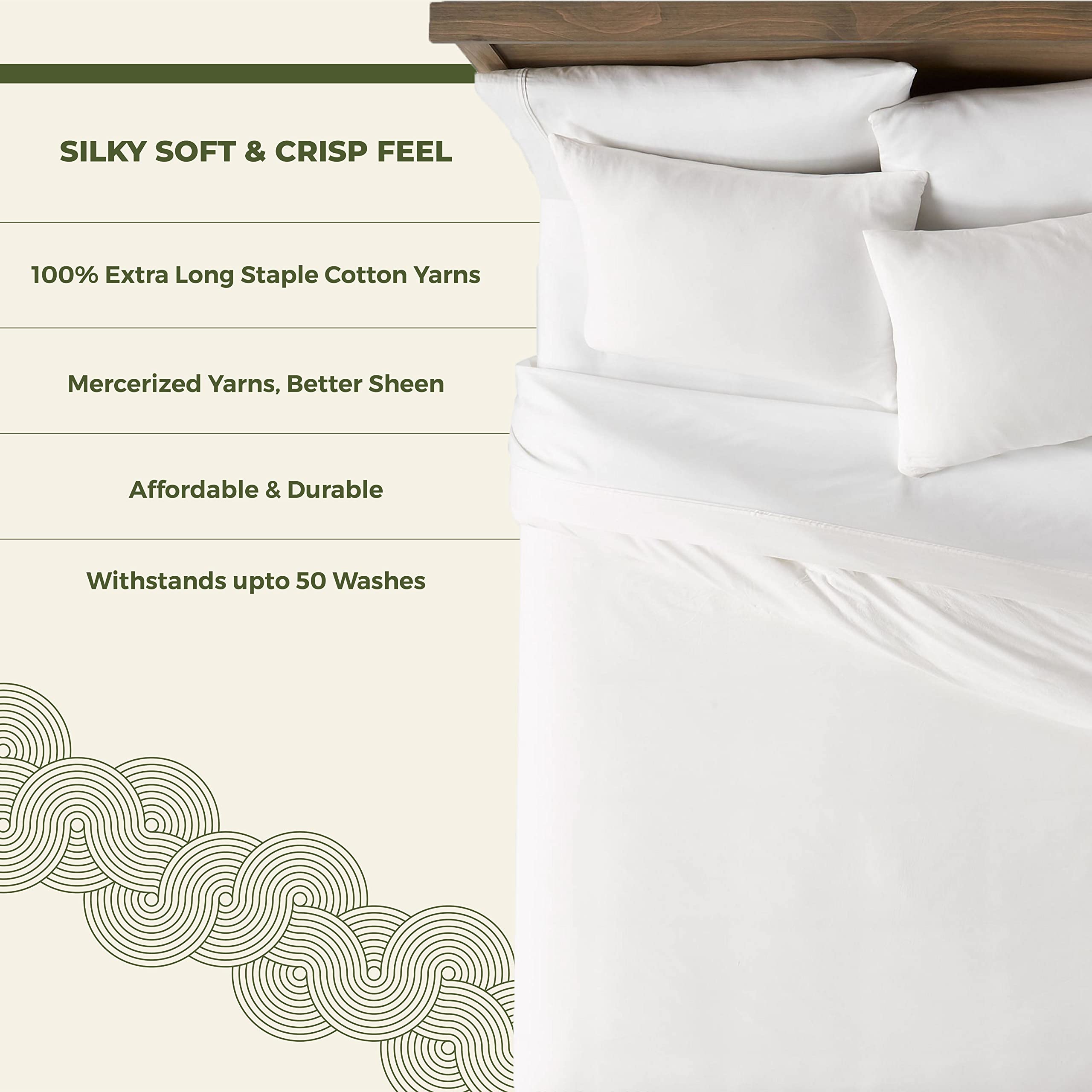 Mayfair Linen Oversized King Duvet Cover, 600 Thread Count Sateen 3 Pc Egyptian Cotton Duvet Cover Set, 100% Pure Cotton Comforter Cover, 2 Pillow Shams, Zipper Closure, 7 Corner Ties - (White)