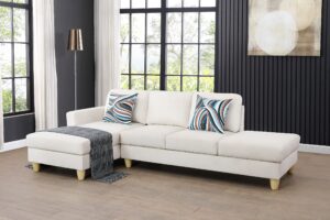 star home living jack sectional sofa, cream white