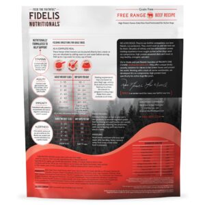 FIDELIS High Protein Grain-Free Freeze-Dried Raw Dog Food, Mixer, Animal Protein, Omega 3, Glucosamine, Cranberries, Blueberries, Active Dogs Small & Large, Adult & Puppy, Made in USA, Beef, 2 lbs