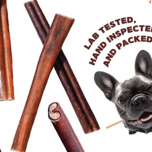 FOODIEPAWS All Natural 6-inch Jumbo Bully Sticks Odor Free USA Packed for Medium, Large Dogs- 100% Free-Range Grass-Fed Beef-Single Ingredient & Rawhide Free-Longer Lasting Dental Dog Chews 10 Pcs