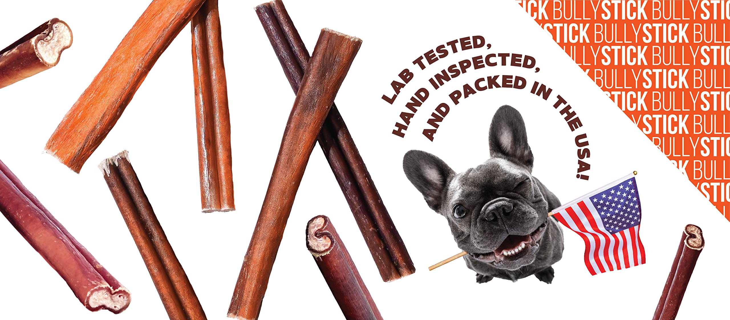 FOODIEPAWS All Natural 6-inch Jumbo Bully Sticks Odor Free USA Packed for Medium, Large Dogs- 100% Free-Range Grass-Fed Beef-Single Ingredient & Rawhide Free-Longer Lasting Dental Dog Chews 10 Pcs