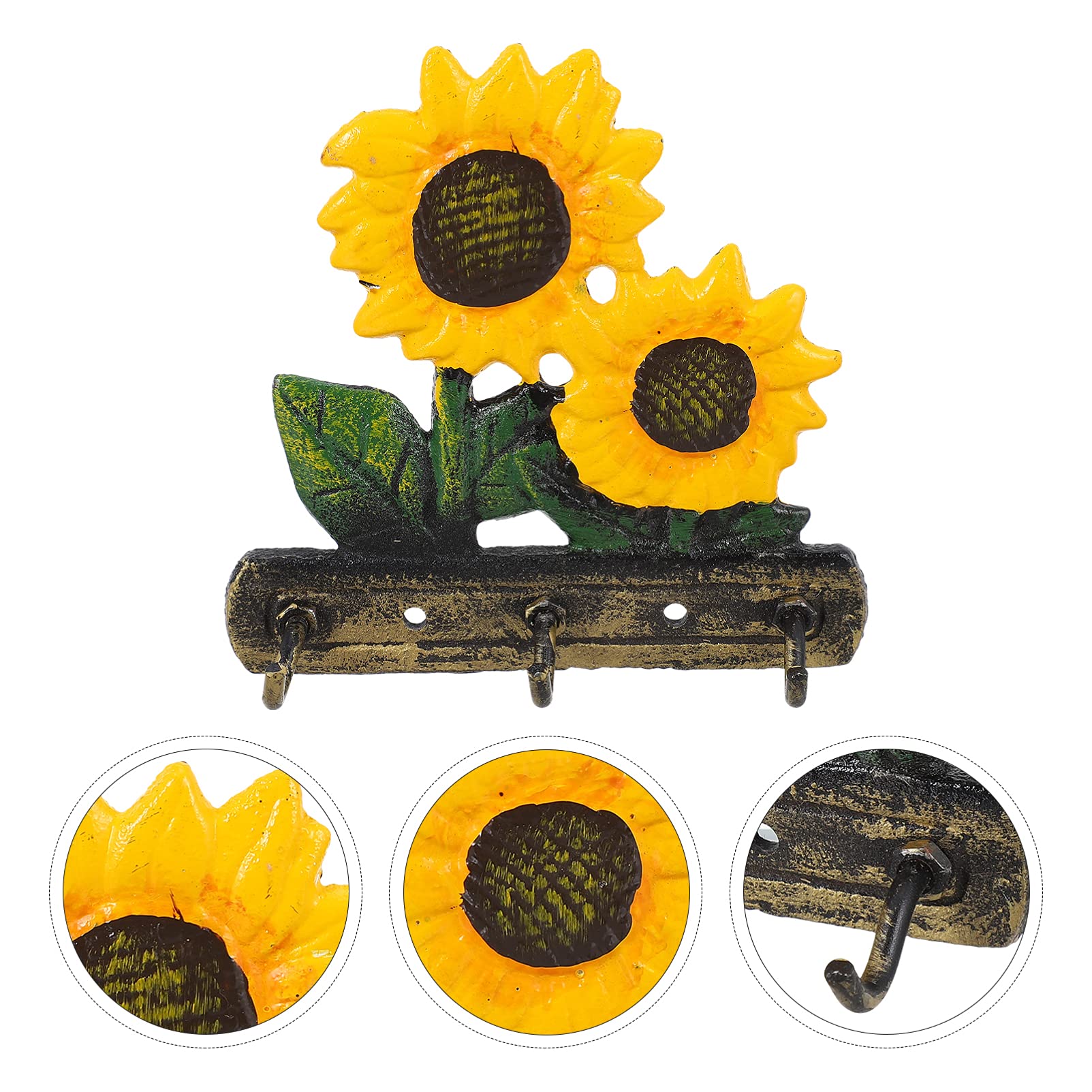 1 Pc Sunflower Hook Practical Hat Hook Bathrobe Hook Wrought Iron Wall Hook Wrought Iron Hook Key Ring Hook Household Mask Hook Wall Decoration Hook Exquisite Hook Hanger