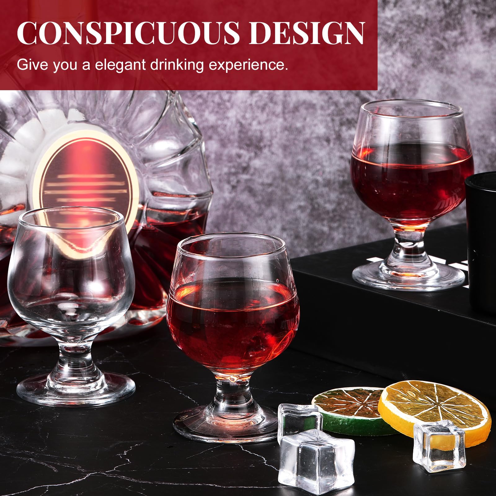 Cute Shot Glasses Mini Glass Snifters Cognac 1.7 oz Glasses Brandy Snifter Mini Wine Glasses Glass Dinnerware Set for Whiskey Juice Vodka Sherry Champagne Brandy Wine Party Supplies (48 Pieces)