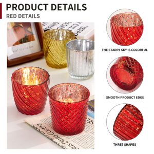 FORYILLUMI Candles Gifts for Women, 4oz Empty Glass Candle Jar,DIY Gifts for Birthday Valentines Day Mothers Day Christmas,Glass Candle Gift Set of 6 with Gift Bags(Red)