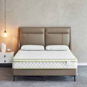 Full Size Mattress - 8 Inch Cool Comfort Foam & Spring Hybrid Mattress with Breathable Organic Cotton Cover - Quilted Foam Plush Euro Pillow Top - Rolled in a Box - Oliver & Smith