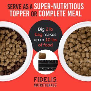 FIDELIS High Protein Grain-Free Freeze-Dried Raw Dog Food, Mixer, Animal Protein, Omega 3, Glucosamine, Cranberries, Blueberries, Active Dogs Small & Large, Adult & Puppy, Made in USA, Beef, 2 lbs